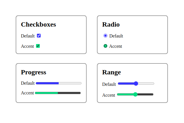 accent-color CSS Property Applied on Specific Form Controls