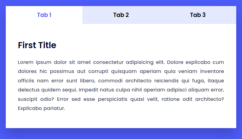 Tabs with HTML, CSS and JavaScript