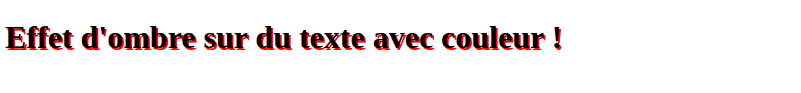 Effet d'ombre sur du texte avec couleur