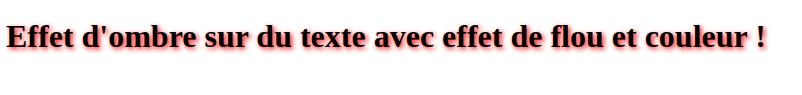 Effet d'ombre sur du texte avec effet de flou et couleur